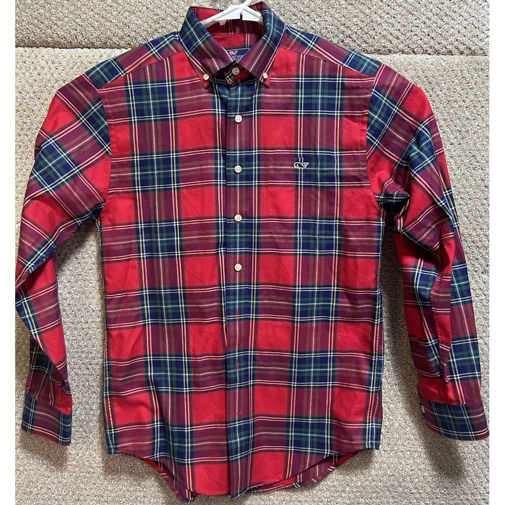 Vineyard Vines Classic Fit Tucker Shirt‎ Button Down Red Plaid Size Small